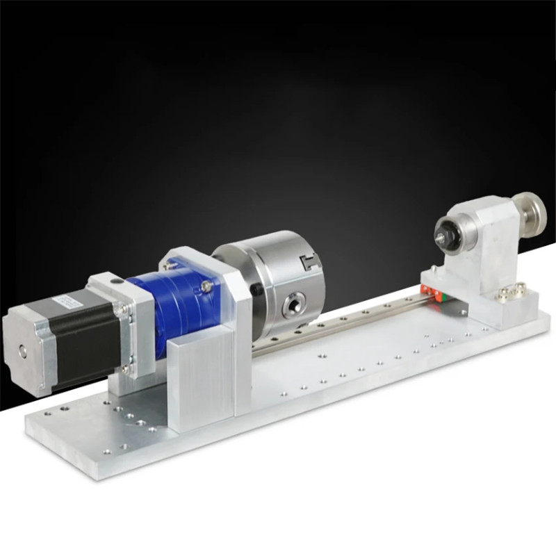 Desktop High Precision 4th Axis 4 Jaw Chuck Reducer Rotating Shaft A Axis CNC Dividing Head Engravi