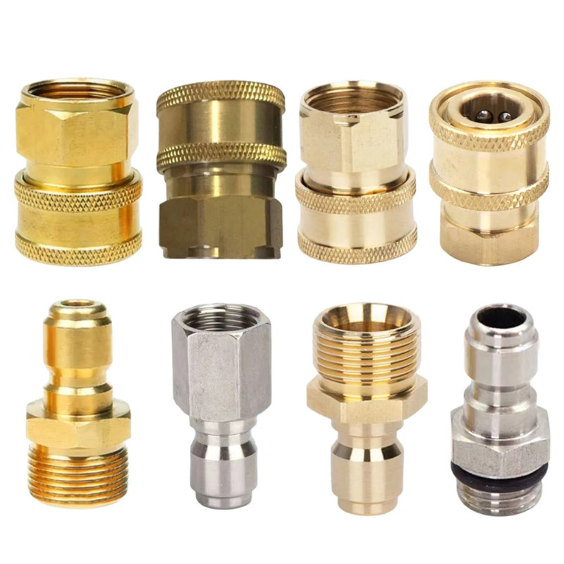 2Pcs High Pressure Washer Quick Adapter 3/8'' or 1/4" Male Female Thread Coupling Garden Watering G