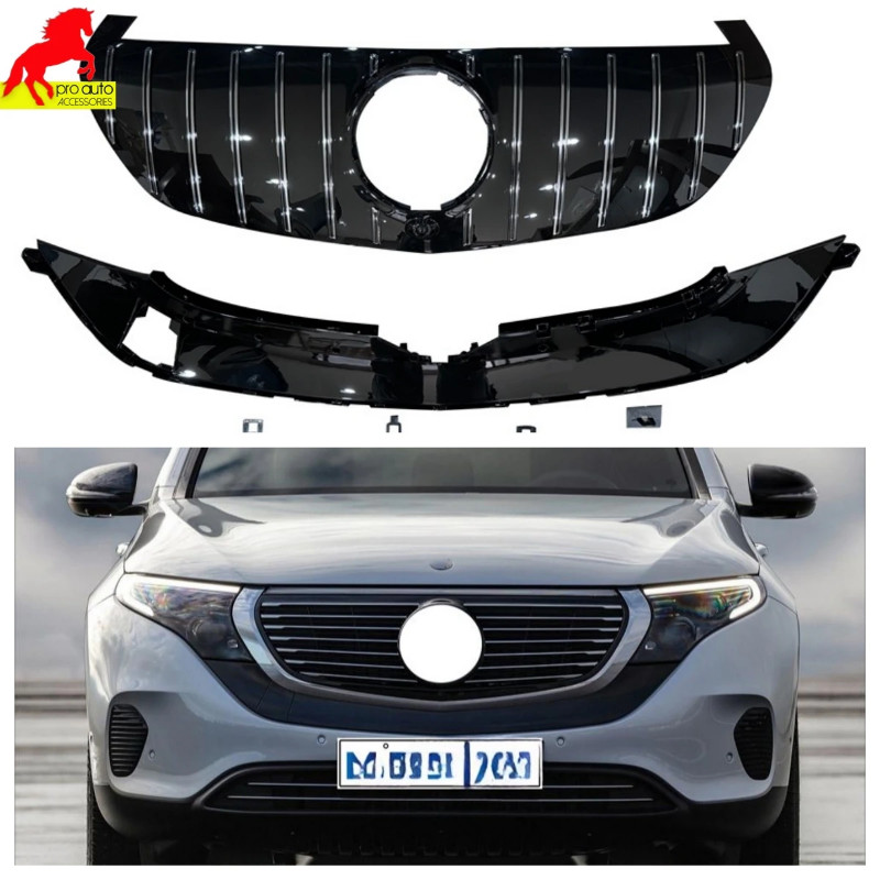 Suitable for Mercedes Benz EQC 293 2022+ EQC350 400 SUV Front Bumper Grille Vertical Stripes GT Gri