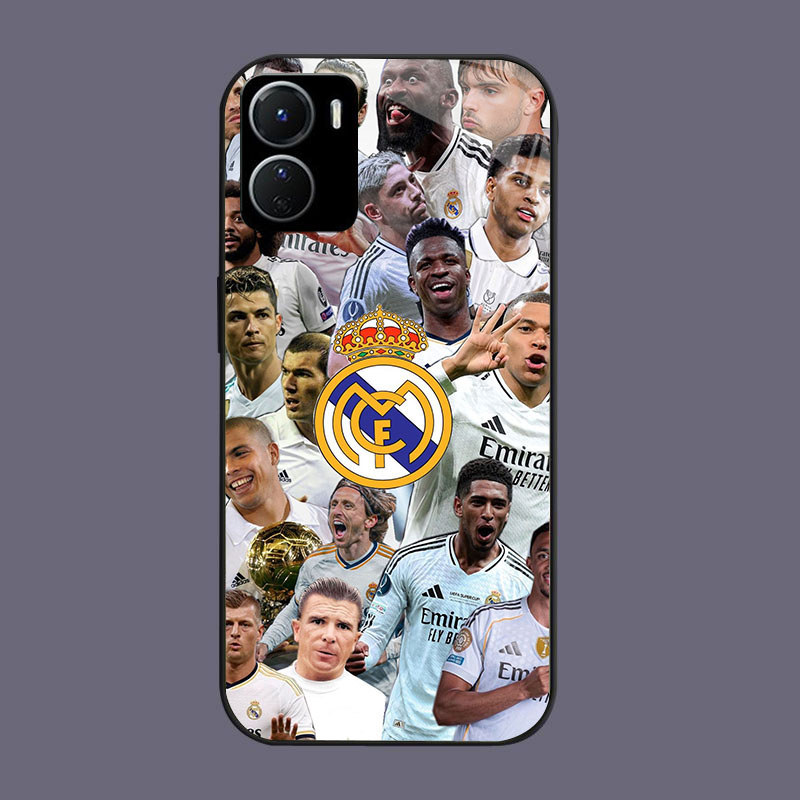 DJ-39 Real Madrid Casing GLASS soft frame สีดํา VIVO iQOO Y16 Z9X Y17S Y15S Y15A Y56 Y36i Y01 Y36 U5