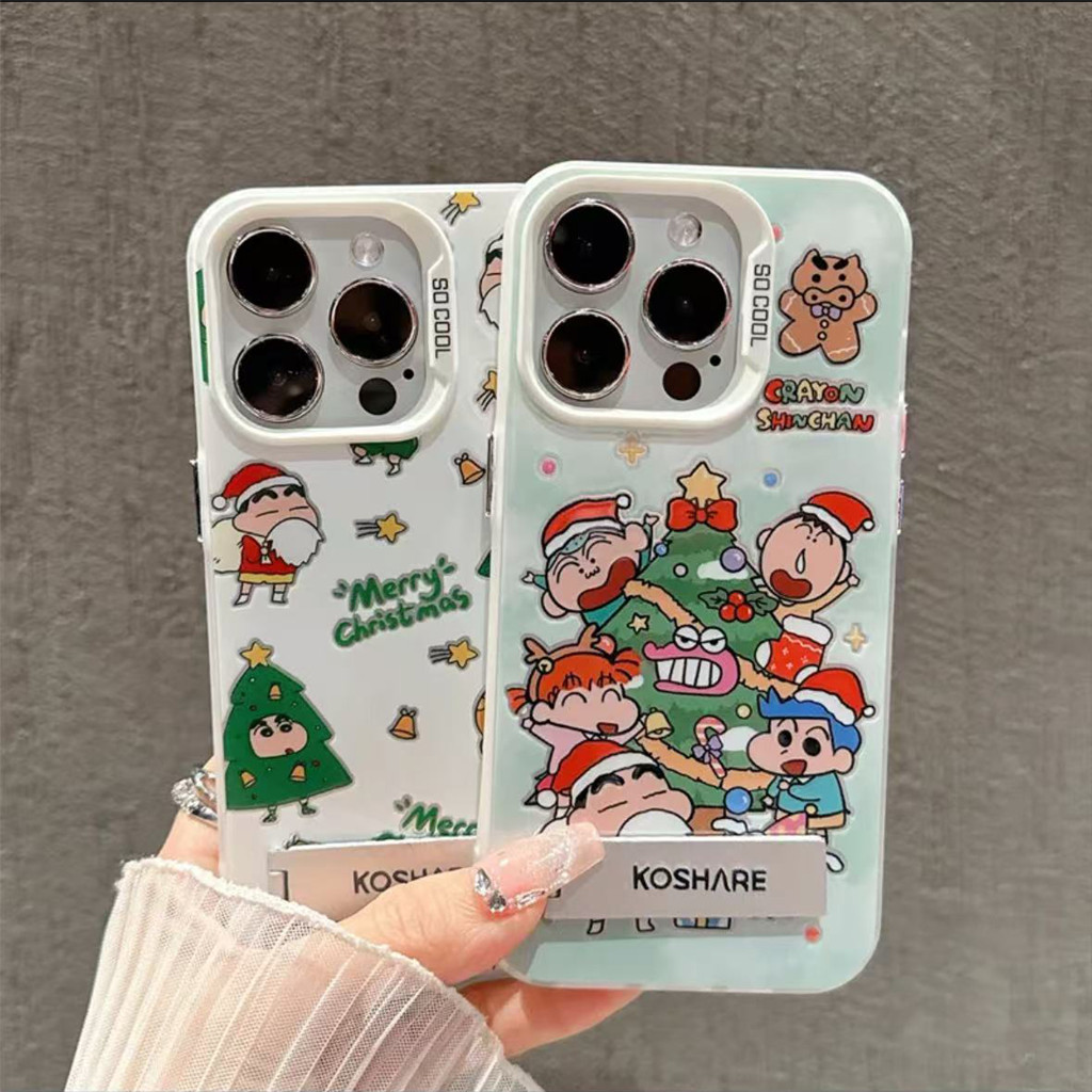 การ์ตูน Crayon Shinchan Christmas tree bracket เคสโทรศัพท์สําหรับ Poco C75 X7 X6 X5 X3 NFC F7 F6 F5 