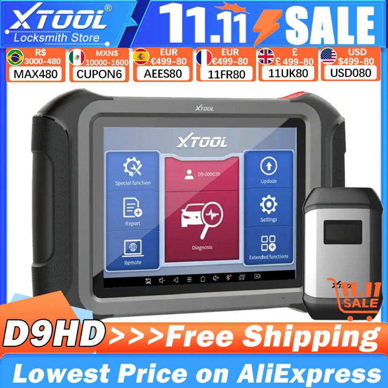 XTOOL D9HD For Truck 24&12VCar Scaner Topology Mapping Auto Diagnostic Tool Programmable Module Ins