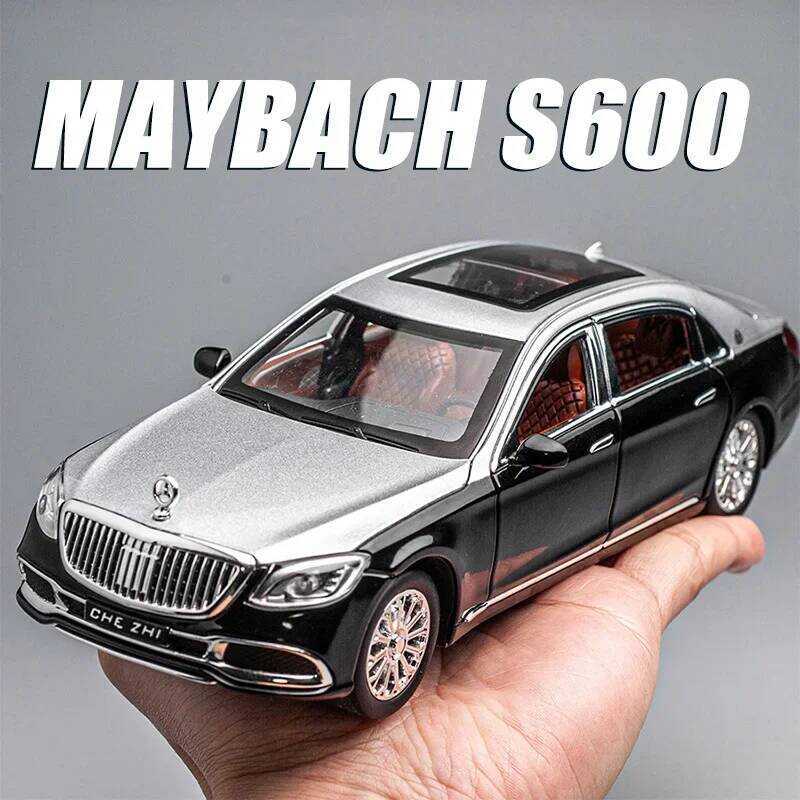 C 1:24 Mercedes-Benz Maybach Gls600 Alloy Model Car Diecast Simulation Sound & Light Vehicle Toys M