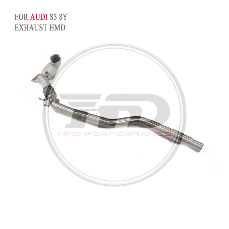 HMD Exhaust System High Flow Performance Downpipe for Audi S3 8Y 2.0T  with OPF Version With Heat S
