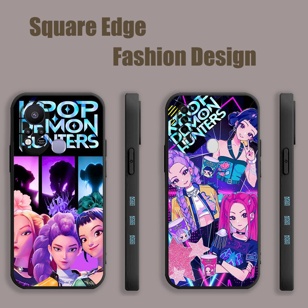 ปลอกสําหรับ OPPO A53 A76 Reno6z A95 Lite A96 A77 X5 Pro Reno 7 Reno 8 Kpop Demon Hunters สีชมพูสุนทร