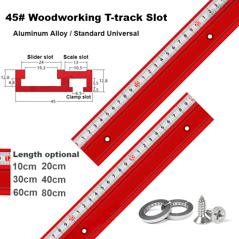 Universal 45 Type T-track T-slot Miter Track Jig Aluminium Alloy Miter Track Stop Woodworking DIY T