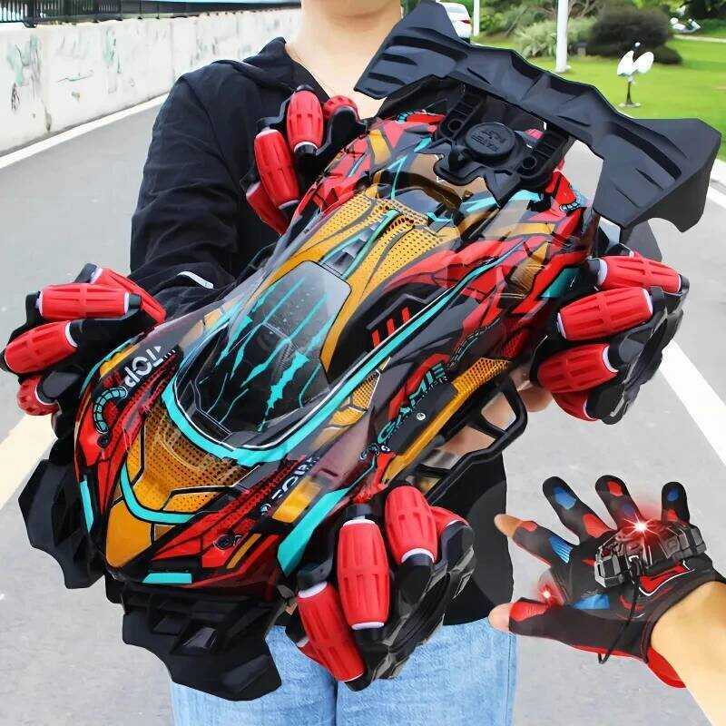 C Wltoys F1 Drift RC Car With Led Lights Music 2.4G Glove Gesture Radio Remote Control Stunt Car 4W