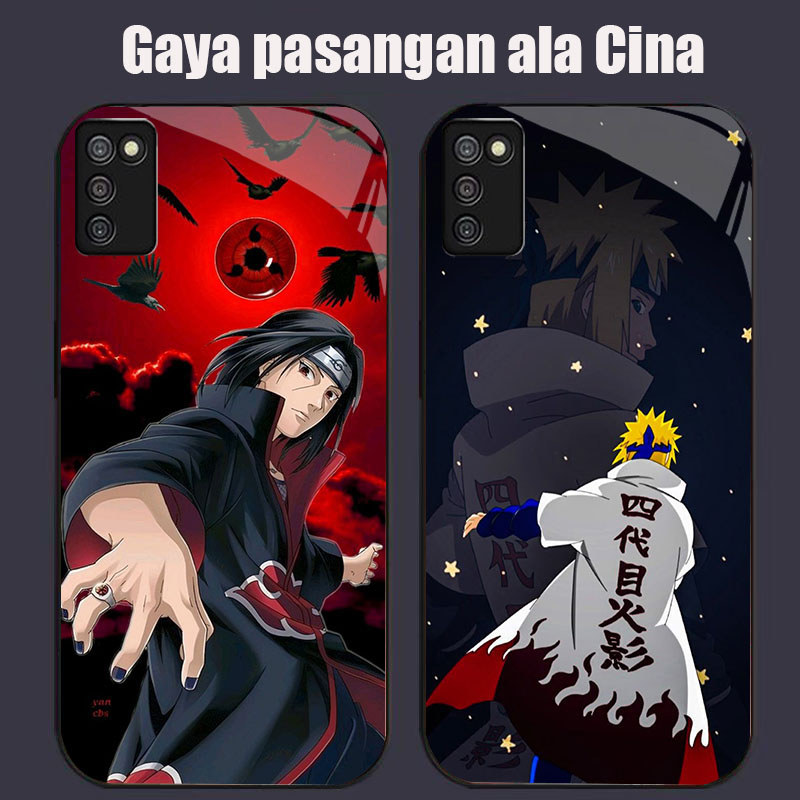 DJ-6 Anime Uchiha Casing GLASS soft frame สีดํา Samsung A02S M02S A03S 164mm A51 166mm A71