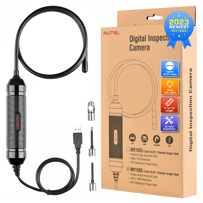 Autel MaxiVideo MV108S Digital Inspection Camera Video Scope 8.5mm (0.33") Diameter Resolution 1920