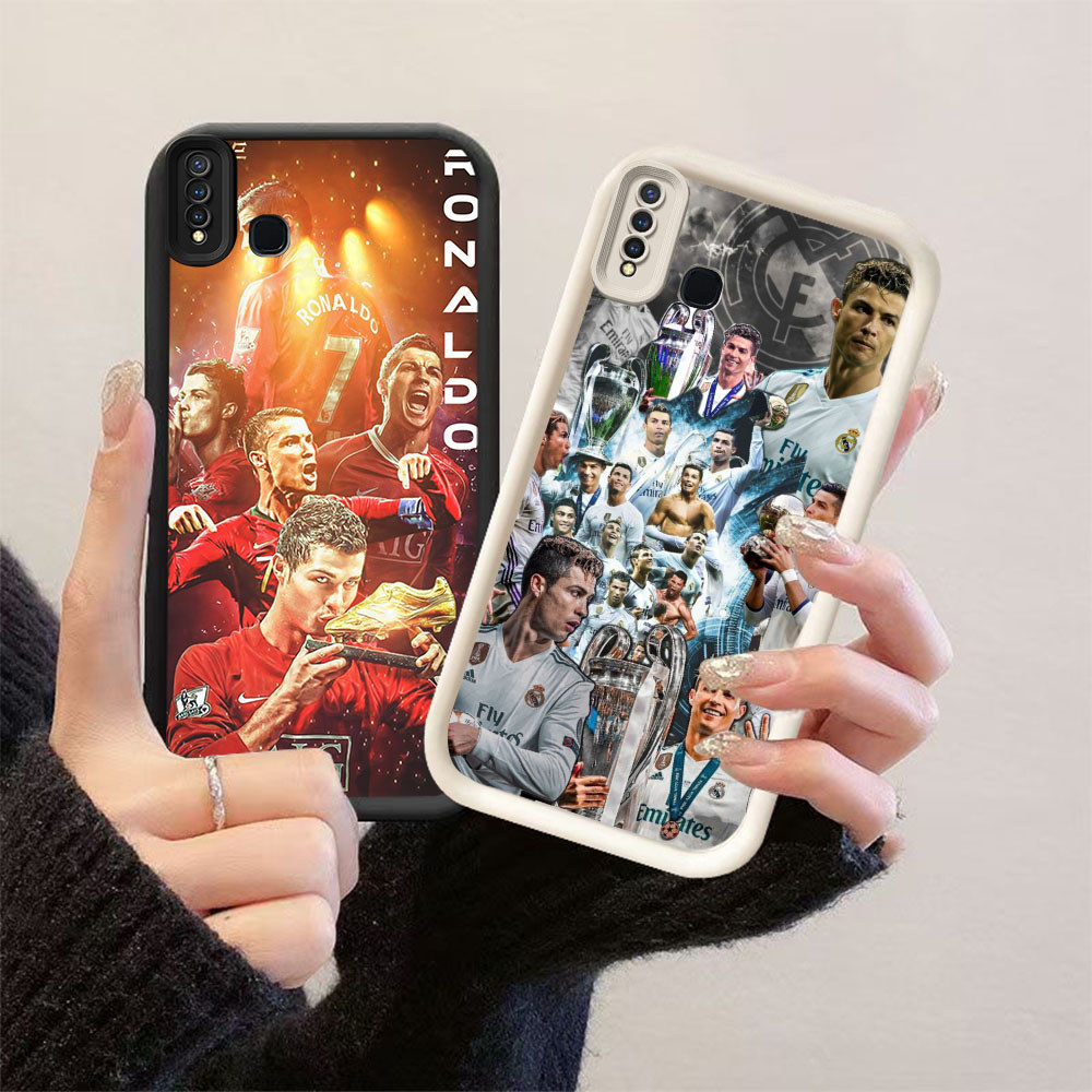 HK-57 FC Ronaldo เคสกันกระแทกสําหรับซิลิโคนสีดําและสีขาว VIVO Y15 Y19 Y30 Y17 Z1 V15 Y12 Y50 Pro
