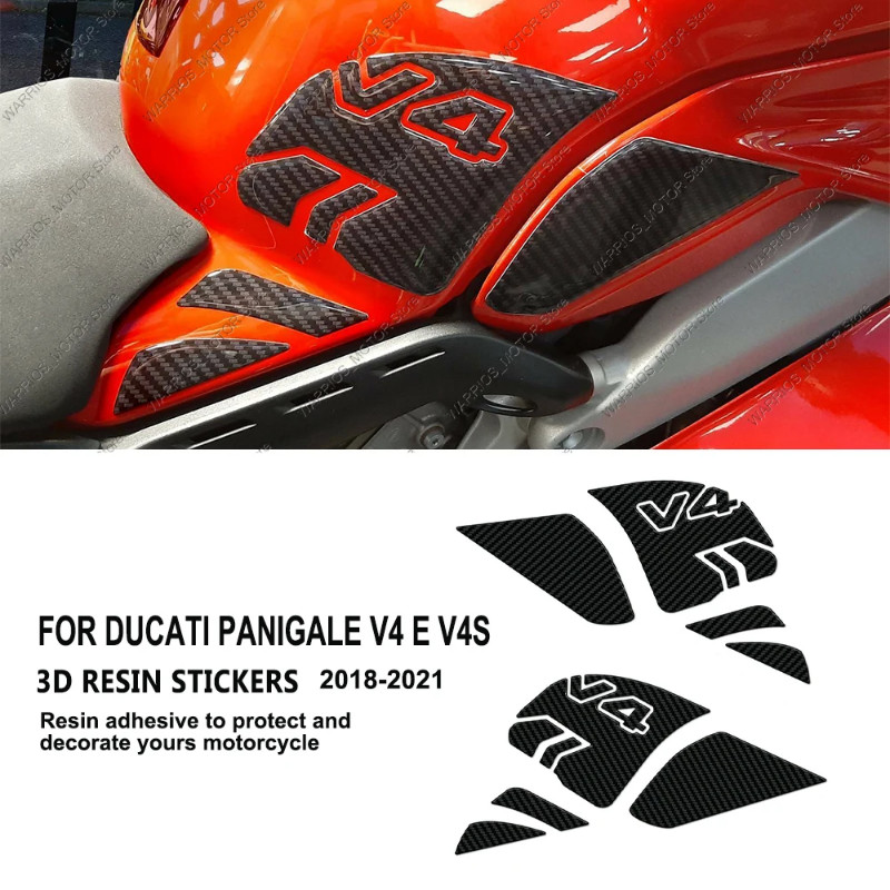 For DUCATI PANIGALE V4 E V4S 2018-2021 3D Motorcycle Tank Pad Resin Protective Sticker Waterproof S