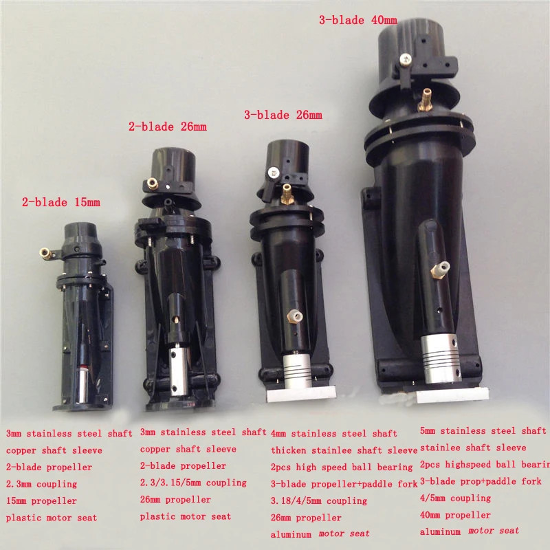 15mm 26mm 40mm 1pcs Water Jet Boat Pump Spray Water Thruster 2-Blade/3-Blade Propellers w/Coupling