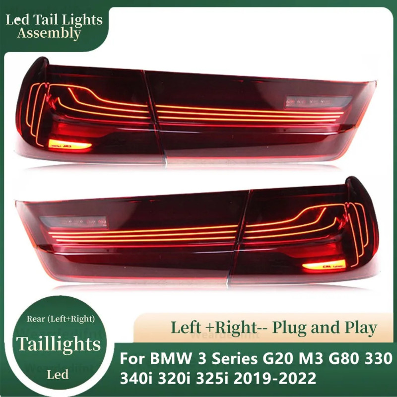 For BMW 3 Series G20 M3 G80 330 340i 320i 325i 2019-2022 Tail Lights Modified M4 Styling Taillight