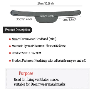 ปรับ CPAP สายรัดหัวนุ่ม DreamWear หน้ากากจมูกเครื่องช่วยหายใจการนอนหลับ Universal สายรัดหัวเปลี่ยน