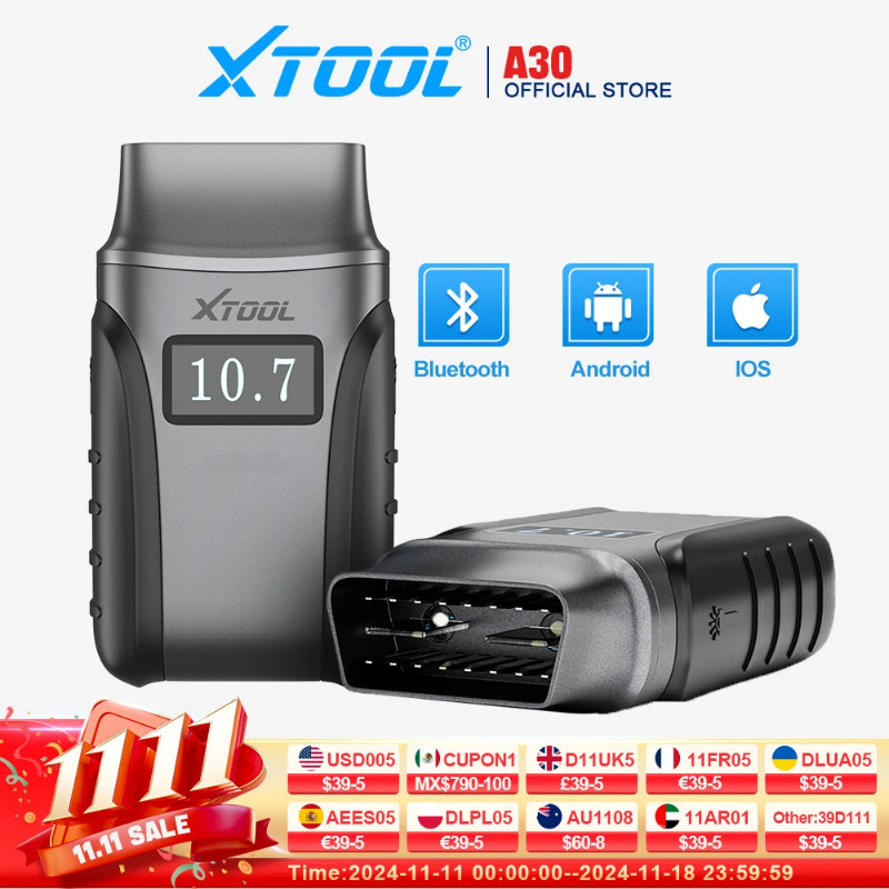 XTOOL A30 Automotive Scanner All System Bluetooth Diagnostics Tools 8 Resets Active Test Add CANFD
