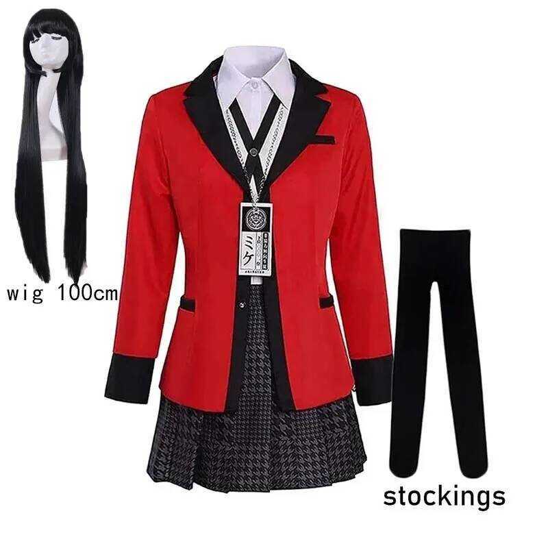 C Yumeko Jabami Cosplay Costume School Uniforms Jabami Yumeko Outfits Full Set With Stockings Girl