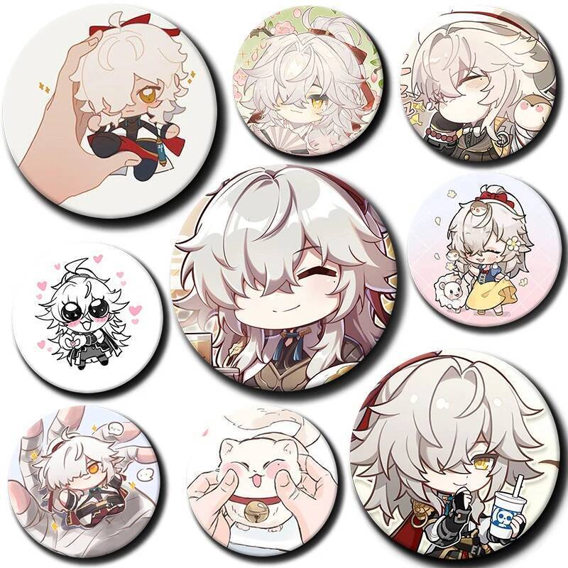 เข็มกลัดอนิเมะHonkai Star Rail ตัวละครJing Yuan Yanqing ขนาด58มม. เครื่องประดับสำหรับแฟนและของขวัญ