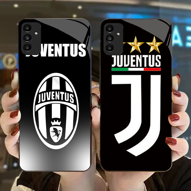 DK-68 JUVENTUS Casing GLASS soft frame สีดํา Samsung A34 A24 A05S S21 M15 A25 A35 FE A04S A15 A55 A5