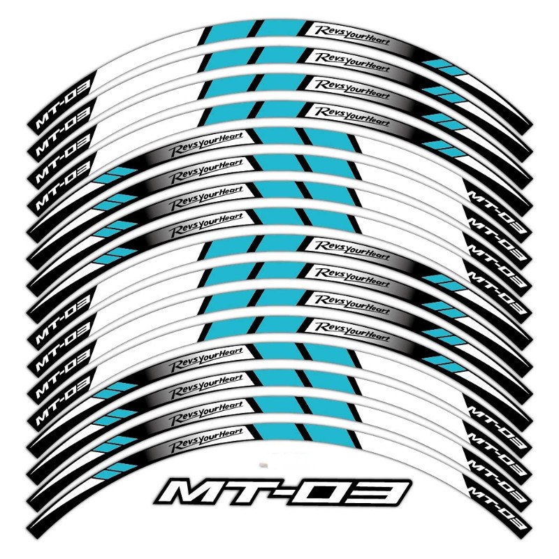 FOR MT03  Motorcycle Wheel Hub Sticker Decals Reflective Rim Tape Stripe Tape Accessories