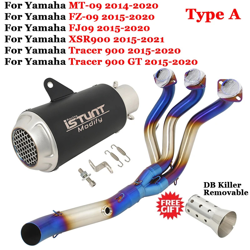 For Yamaha MT-09 FZ-09 FJ09 MT09 TRACER 900 GT Motorcycle Exhaust Leovince Escape Full System Front