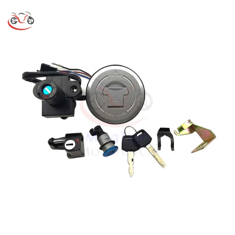 Motorcycle Ignition Switch Oil Fuel Gas Tank Cap Cover Seat Helmet Locks Key Set for Honda CB250 Ho