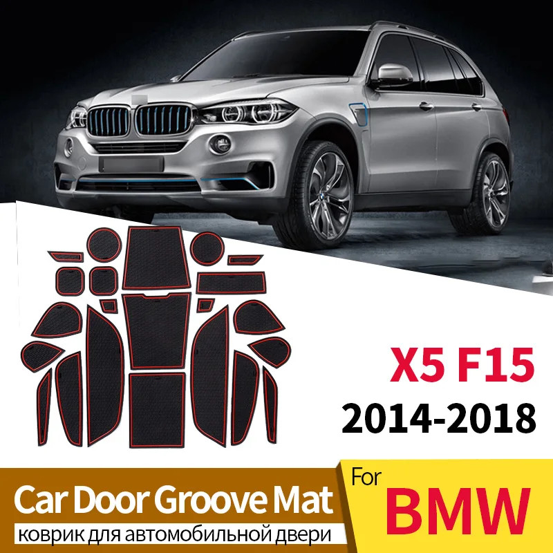Gate Slot Cup Mat For BMW X5 F15 2014-2018/X6 F16 2015-2019 Non-slip Pad Interior Car-styling 22pcs