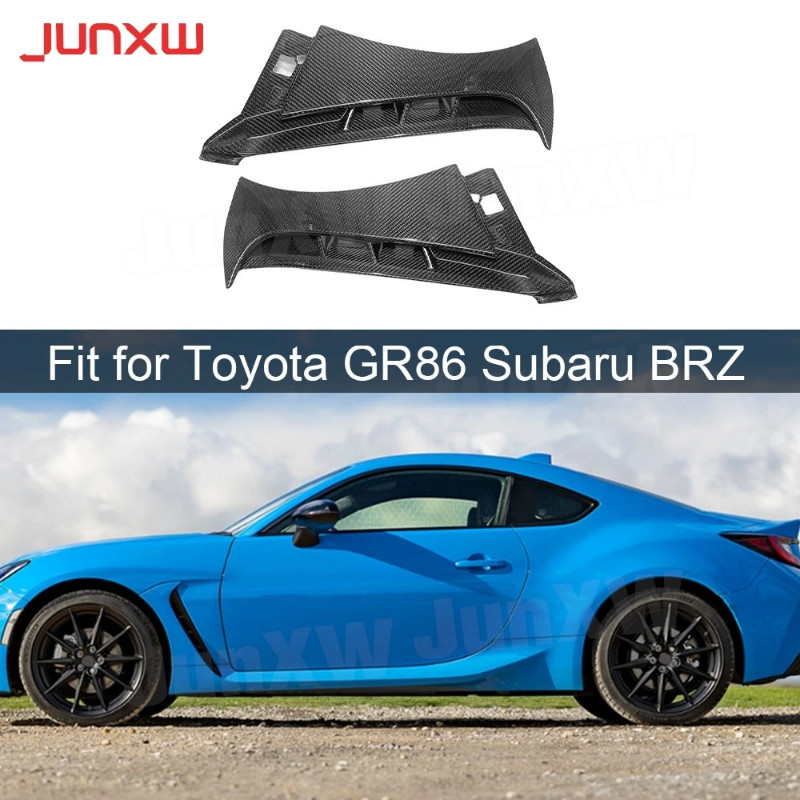2PCS Fender Air Vent Trim Covers Carbon Fiber Exterior Cap Sticker FRP For Toyota GR86 Subaru BRZ 2