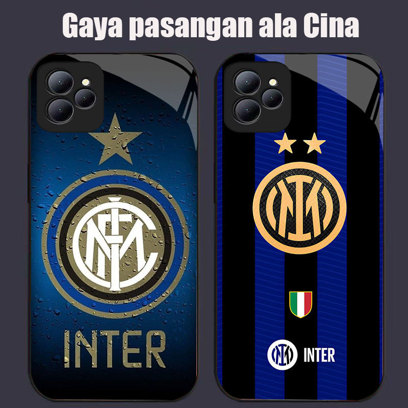 DK-66 Inter Milan Casing GLASS soft frame สีดํา Infinix Smart Hot Note Infin 50Pro 40i 9 6 10 30i 50