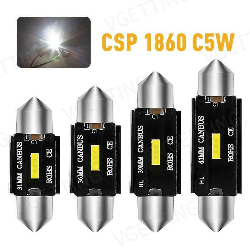 Car Reading Light 31mm 36mm 39mm 41mm C5W C10W LED CSP 1860 Signal Lamp Canbus Bulb Interior Dome L