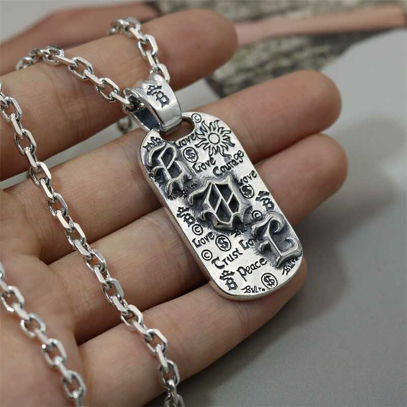 Street Wear BWL เงินไทย Distressed Graffiti จี้ยุโรปอเมริกัน Street Hip Hop Punk สไตล์ High Street L