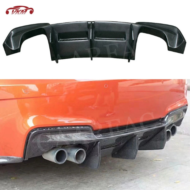 For E82 E87 Carbon Fiber Rear Lip Diffuser Spoiler For BMW 1 Series E82 1M Base Coupe 2 Door 2011 B