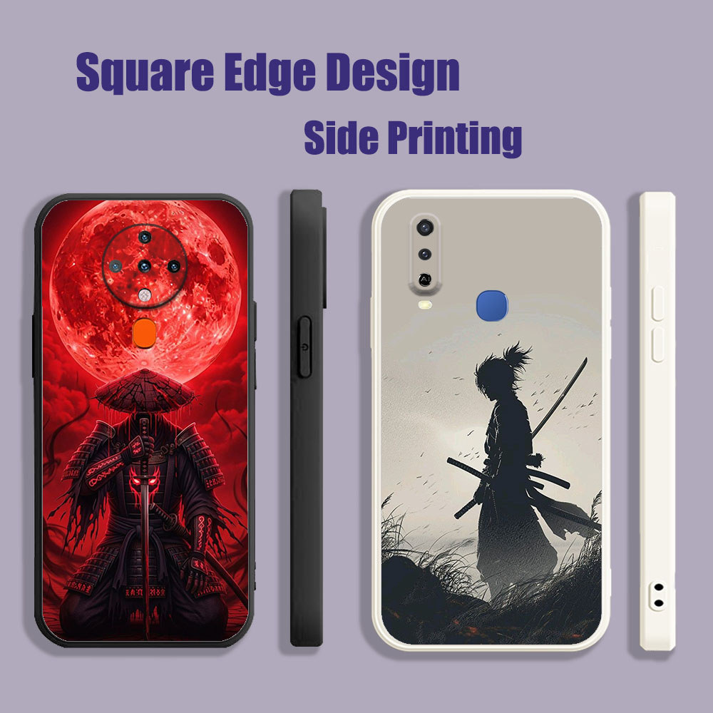 เคสสําหรับ iPhone X XS MAX XR 13 Pro 7 8 Plus last Samurai ยืน Samurai BOQ12 เคสโทรศัพท์ขอบสี่เหลี่ย