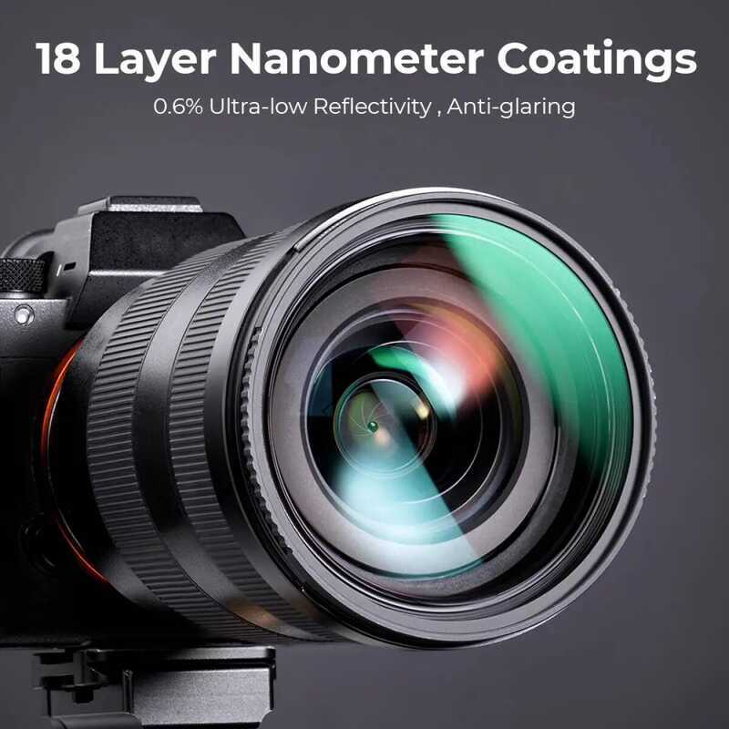 ▥ K&F Concept 77 82 มม. Nano-K Series UV Filter Ultra Slim MCUV Protection Multi Coated กล้องเล