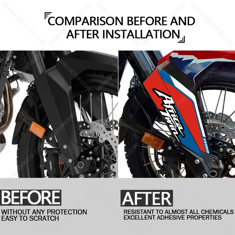 For CRF 1100L Africa Twin Motorcycle Accessories Anti Scratch Protective Tank Pad Stickers Kit 3D R
