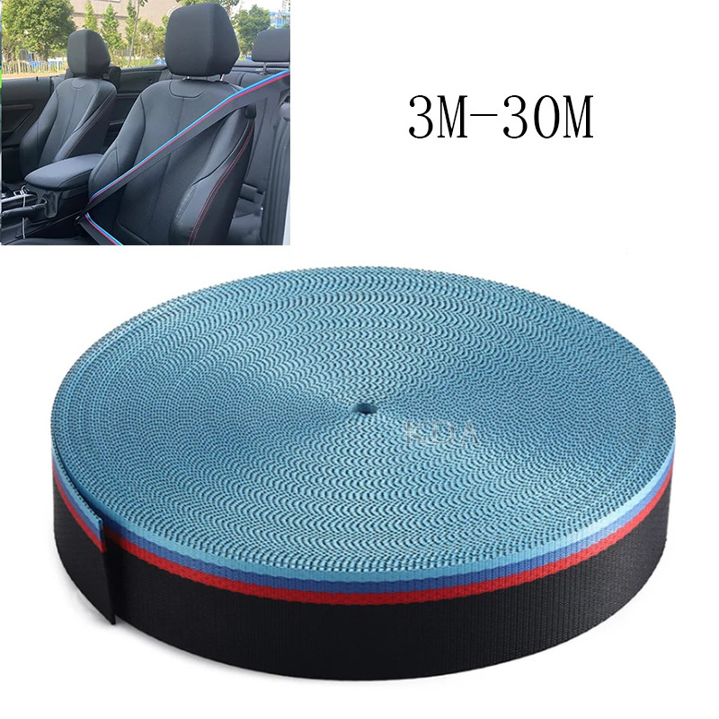 Auto 3M-30M Multicolor Strengthen Seat Belt Webbing Fabric Racing Car Modified Seat Safety Harness