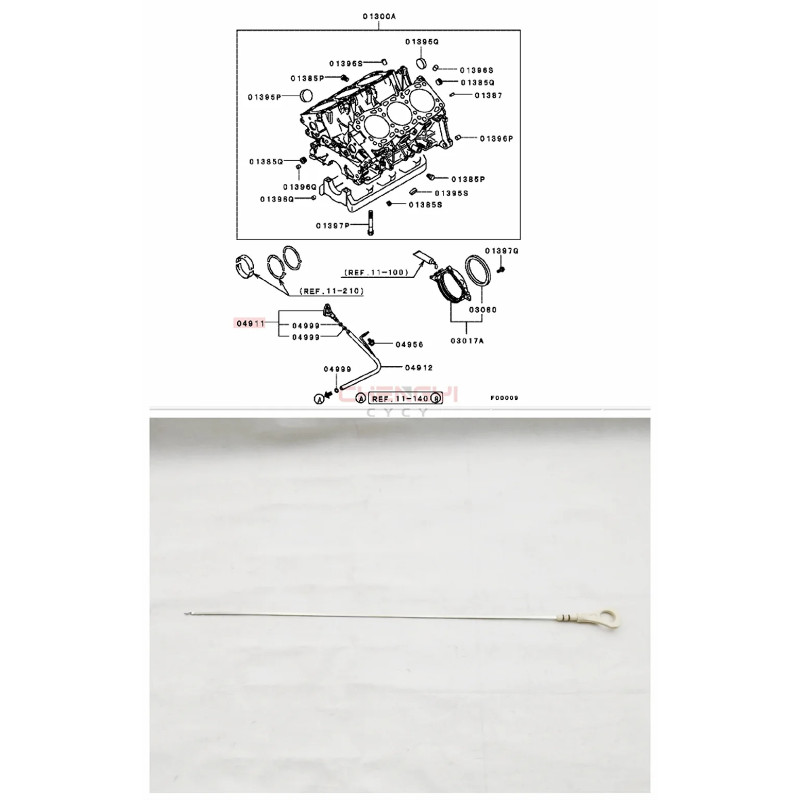 6G72 Engine Oil Dipstick For Mitsubishi Pajero Montero V73W V63W V87W V93W V97W MD368006 MD370103