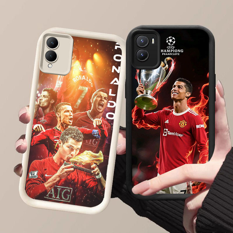 HK-57 FC Ronaldo เคสกันกระแทกสําหรับซิลิโคนสีดําและสีขาว VIVO IQOO Y35 Z10 Y17S Y28 V60 Y56 2024 5G
