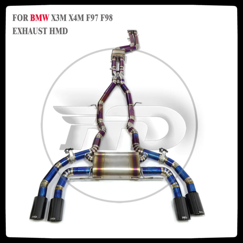 HMD Titanium Exhaust System Performance Catback for BMW X3M X4M F97 F98 3.0T Muffler With Valve