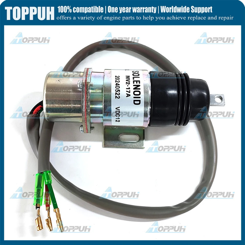 12V MV2-17A Heavy Duty Fuel Shutoff Solenoid Valve 1819100520 1-81910-052-0 Z1819100520 For Isuzu E