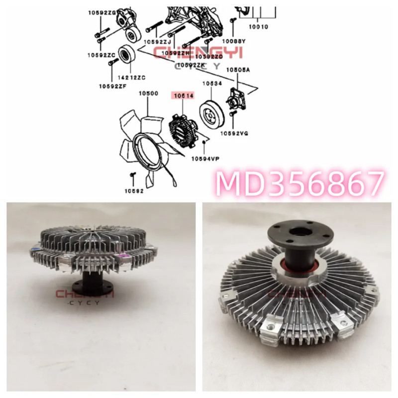 Engine Cooling Fan Water Pump Clutch Fit For Pajero Montero Sport Challenger 6G72 6G74 6G75 V63W V7