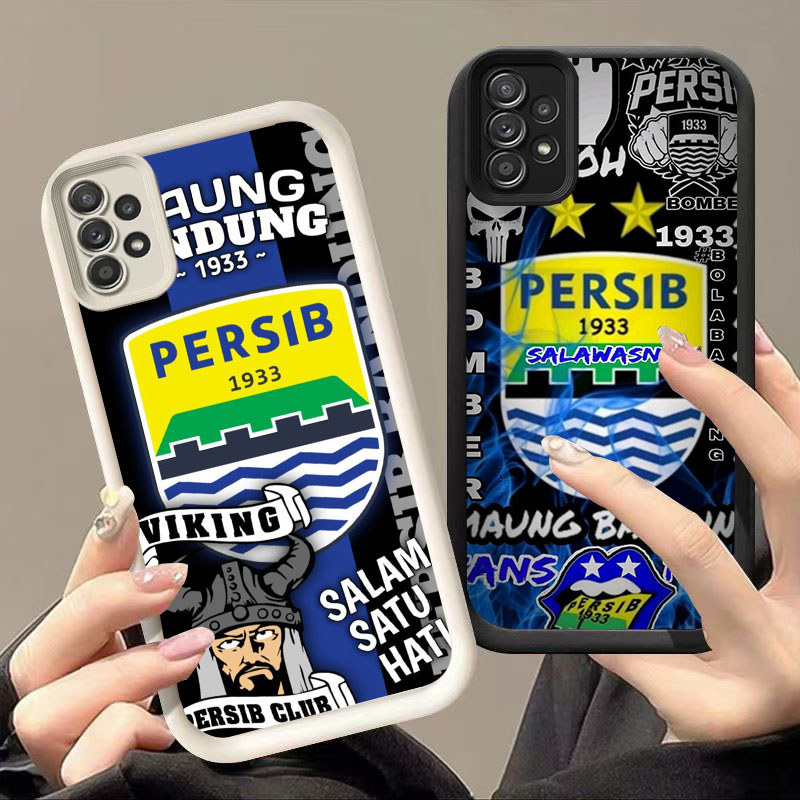DK-77 Persib logo Silicone Casing สีดําและสีขาว สําหรับ Realme C85 Pro