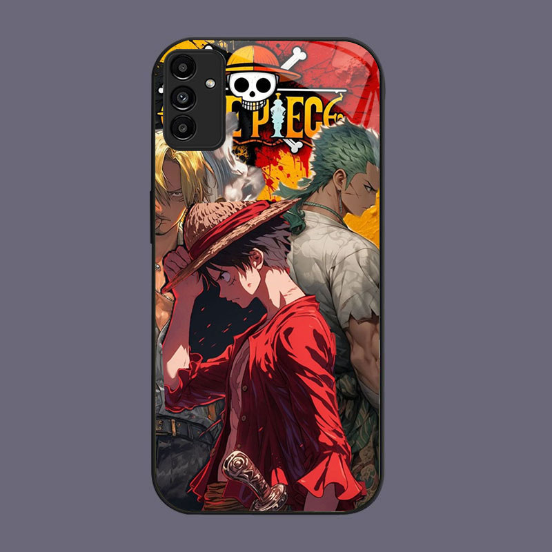 DK-81 Zoro ONE PIECE Casing GLASS soft frame สีดํา Samsung A34 A24 A05S S21 M15 A25 A35 FE A04S A15 