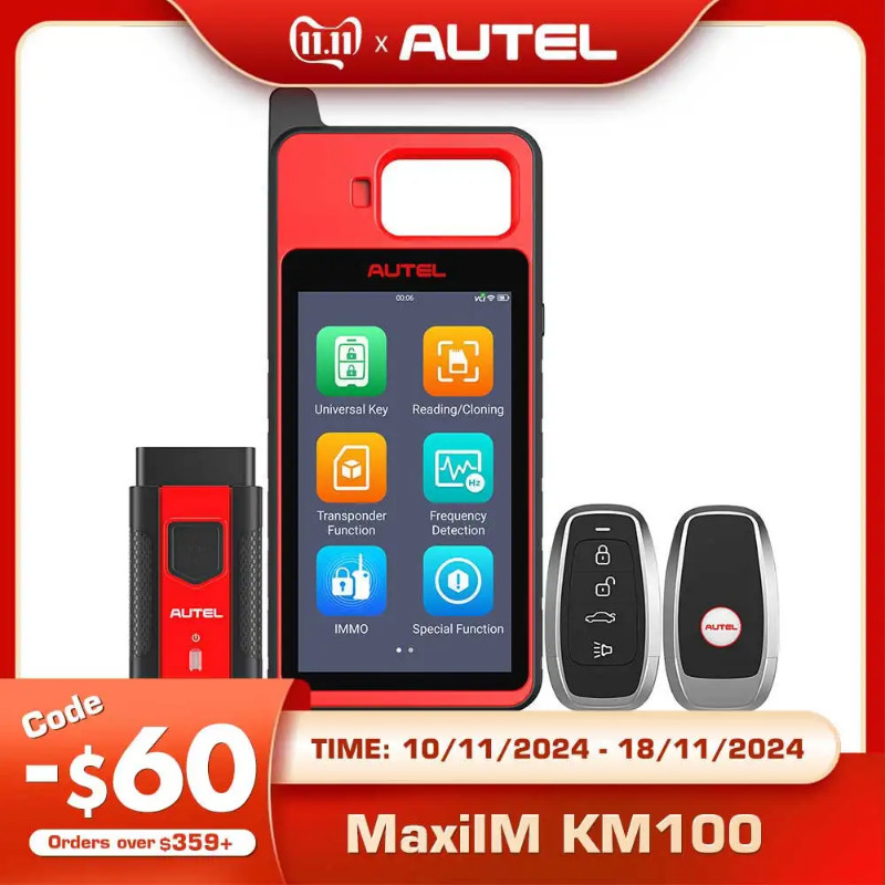 Autel MaxiIM KM100 KM100X Key Fob Programmer Immobilizer Tool Key Creation IMMO Learning Chip Read