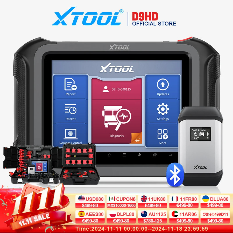 XTOOL D9HD Heavy Duty Truck Scanner Full System Diagnostic Tool With Topology Key Programming 42 Se