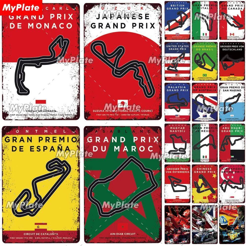 Racing Track ป้ายโลหะ Vintage Plaque Sercive Tin Sign Wall Decor สําหรับโรงรถ Race รถแผ่นหัตถกรรมโปส
