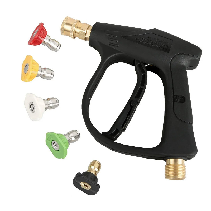 M22-14 1/4 inch High Pressure Washer Gun, Short Pressure Washer Gun Handle with 5 Nozzle Car Pressu