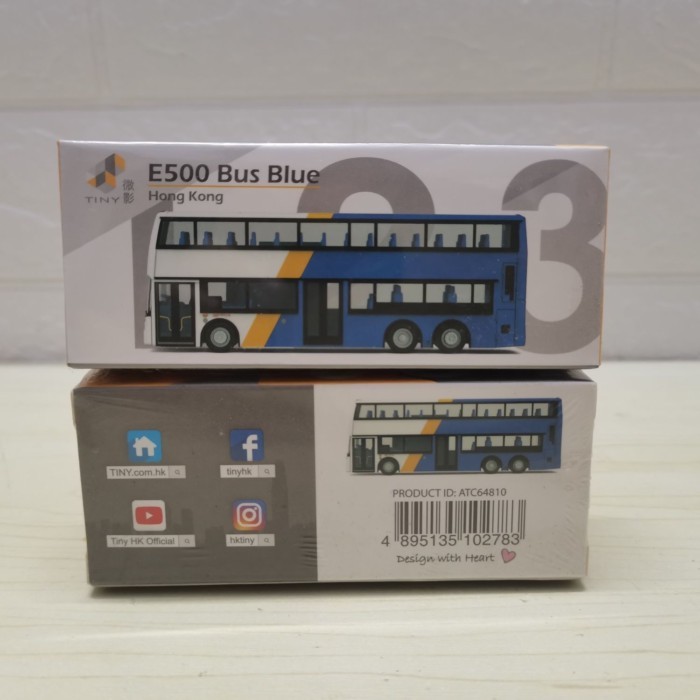 Tiny Micro Shadow Alloy Car Model Hong Kong Double Decker Bus E500 L23 Power Company 1/110