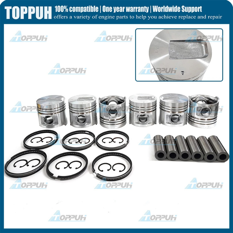 6-cylinder 94mm S6S Piston & Rings Kit For Mitsubishi Engine