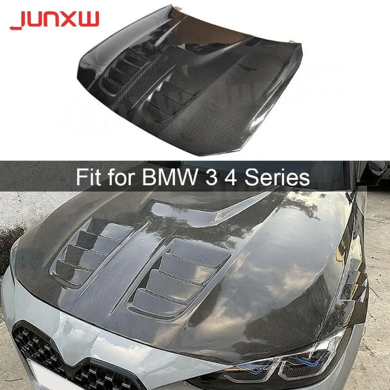 Carbon Fiber FRP Car Front Engine Hood Cover Bonnet Decoration for BMW 3 4 Series G80 M3 G82 G83 M4