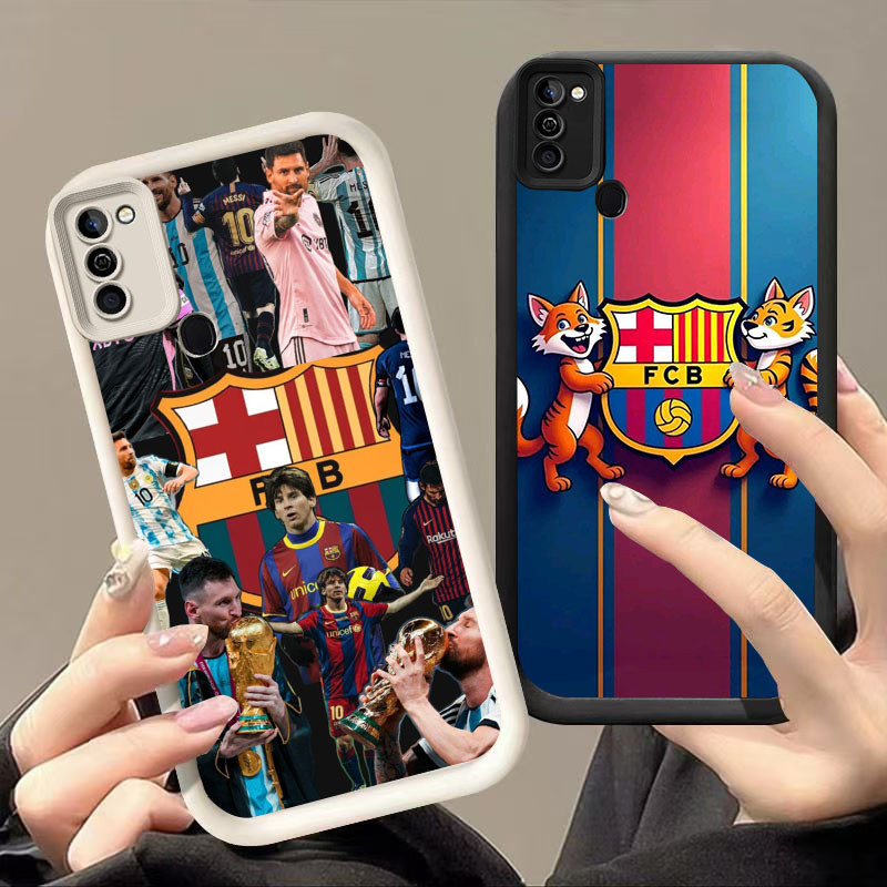 DK-62 FC Barcelona โลโก้ซิลิโคนปลอกสีดําและสีขาวสําหรับ Infinix Tecno Smart Spark POP 40 ram2 GO 9 2